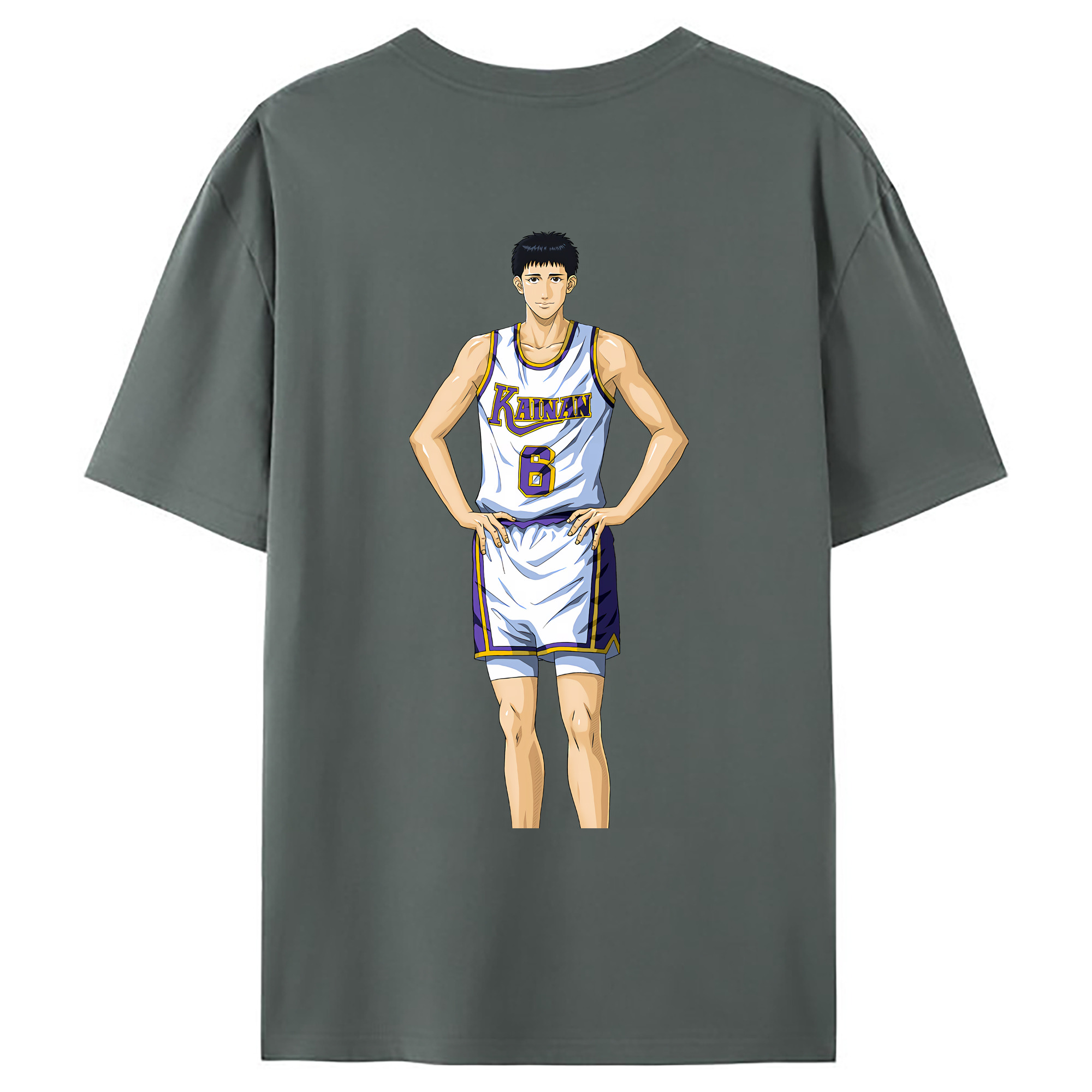 （画像用） SLAM DUNK／スラムダンク 綿100％ メンズ半袖Tシャツ（バックプリント） 通気性